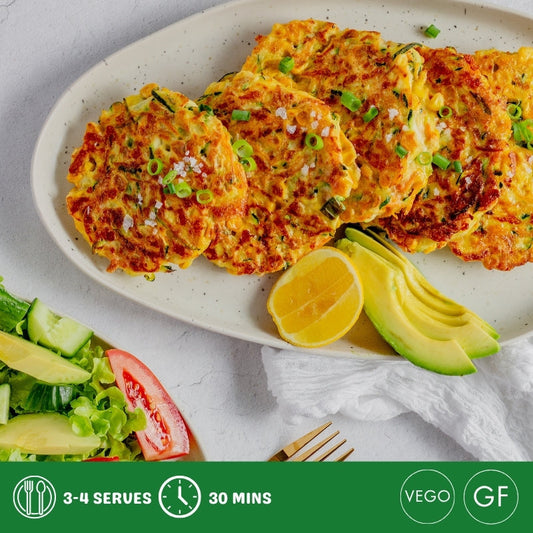 Golden Zucchini & Haloumi Fritters