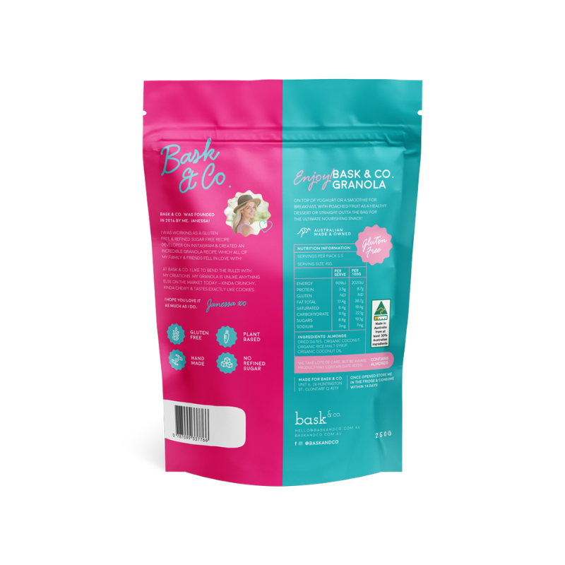 Bask and Co Organic Granola home delivered brisbane gold coast buy online