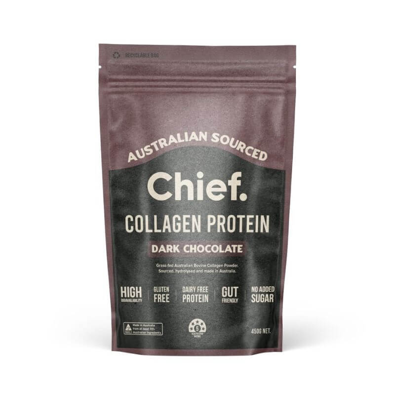 A package of Chief's Aussie Grass Fed Bovine Collagen Peptides for Gut Health and Healthy Joints