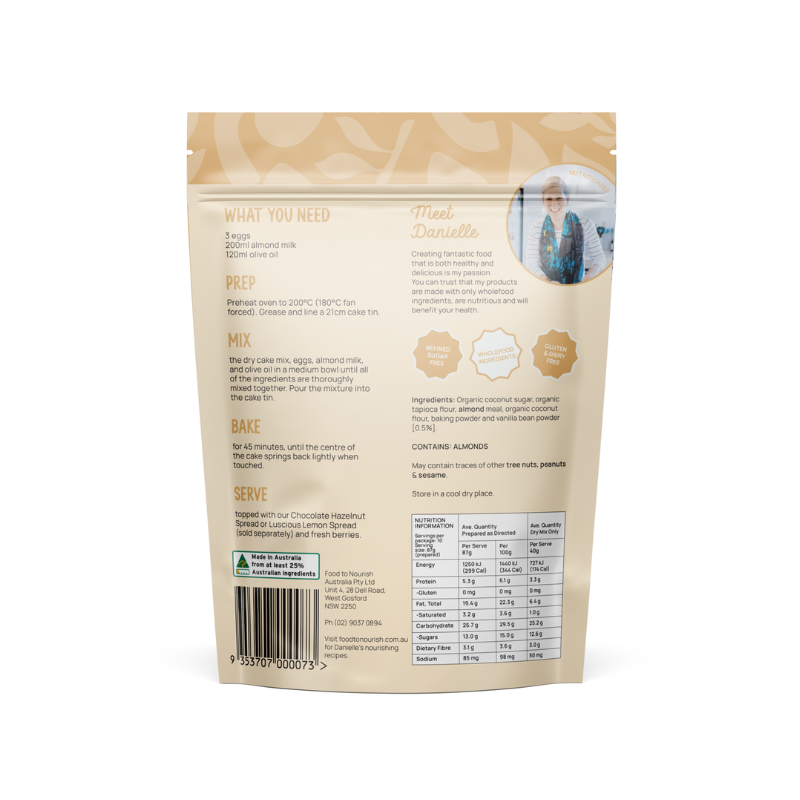 Food-To-Nourish-Vanilla-Cake-Home-Delivery-Brisbane-Gold-Coast-Gluten-Free-Groceries