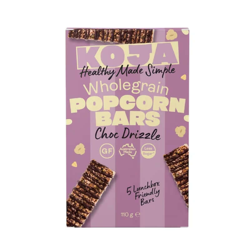 Wholegrain Popcorn Bars with Choc Drizzle
