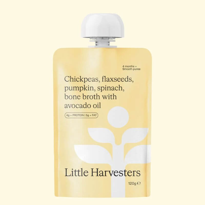 Little Harvesters Baby Food pouch made with organic ingredients