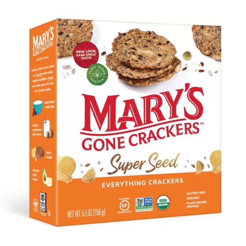 a box of mary's gone crackers organic gluten free everything crackers