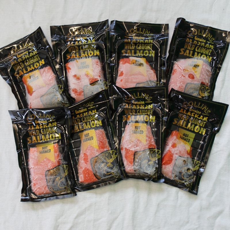 a selection of wild caught salmon
