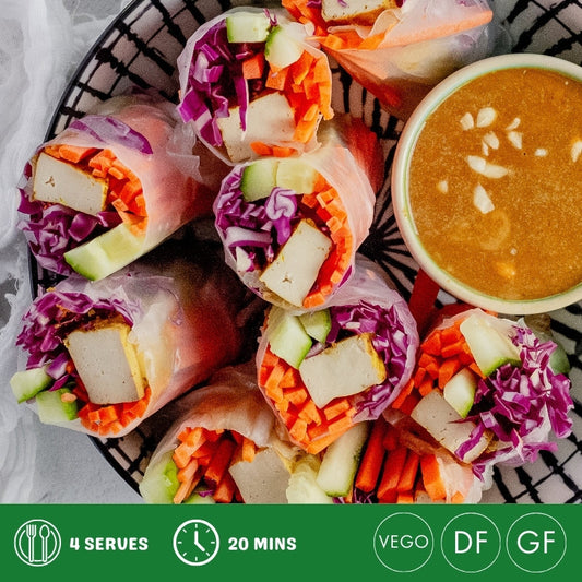 Rice Paper Rolls with Satay Dipping Sauce