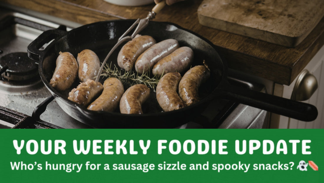 Sausages sizzling in a frying pan