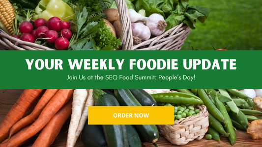 Different vegetables on a bench