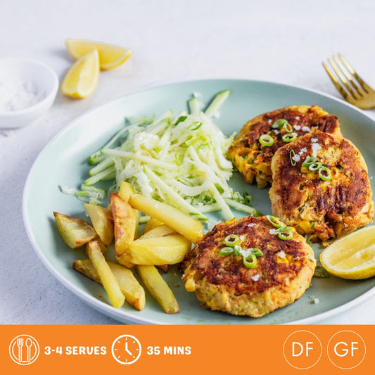 Tuna Patties with Crisp Apple Slaw