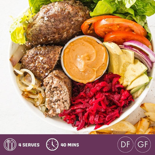 Burger-Bowls-with-Beet-Relish-Healthy-Organic-Meal-Kit