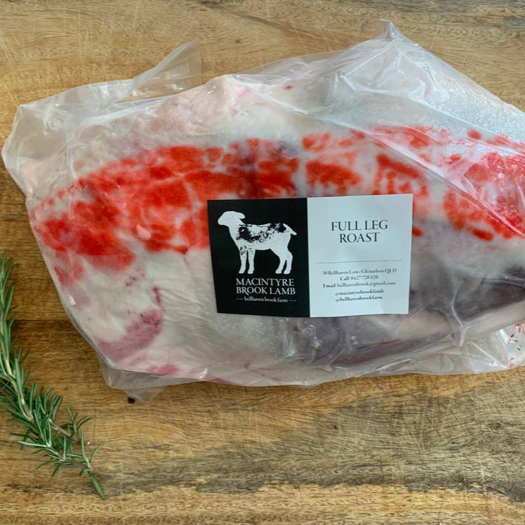 Lamb - Full Leg Roast, Regen, Pastured (approx 2kg) FROZEN