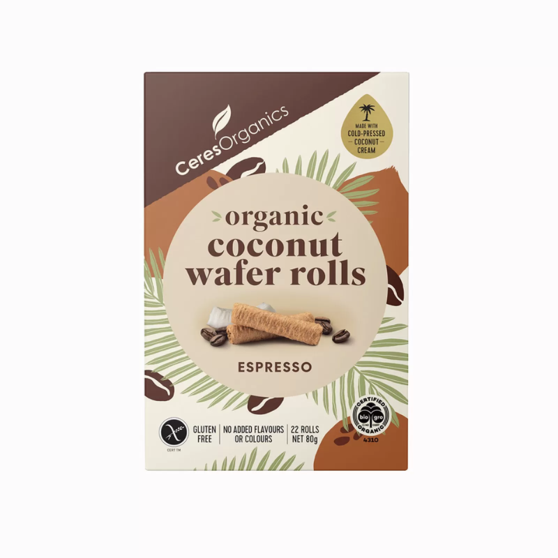 Coconut Wafer Rolls - Espresso (80gm)