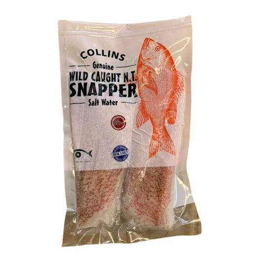a packet of collins seafood wild caught red emperor fillets
