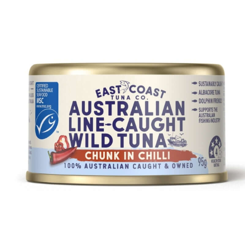 can of east coast tuna wild caught tuna chunks in chilli 