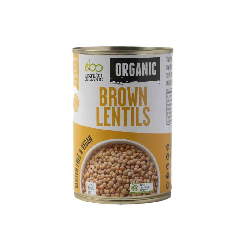 Can of every bit organic brown lentils