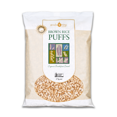 Spray Free Organic Groceries home delivered Brisbane Gold Coast Good Morning Cereals Brown Rice Puffs