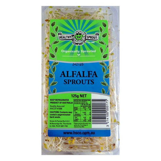 a punnet of organically sprouted alfalfa sprouts