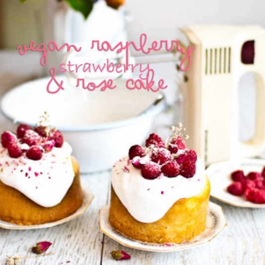 Cake - Strawberry, Raspberry & Rose (Vegan)