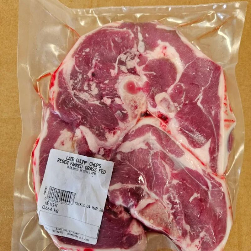 a pack of regeneratively farmed grass fed lamb chump chops
