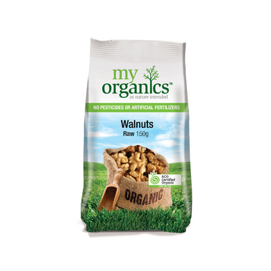 Spray Free Organic Groceries home delivered in Brisbane Gold Coast My Organics Raw walnuts 150gm