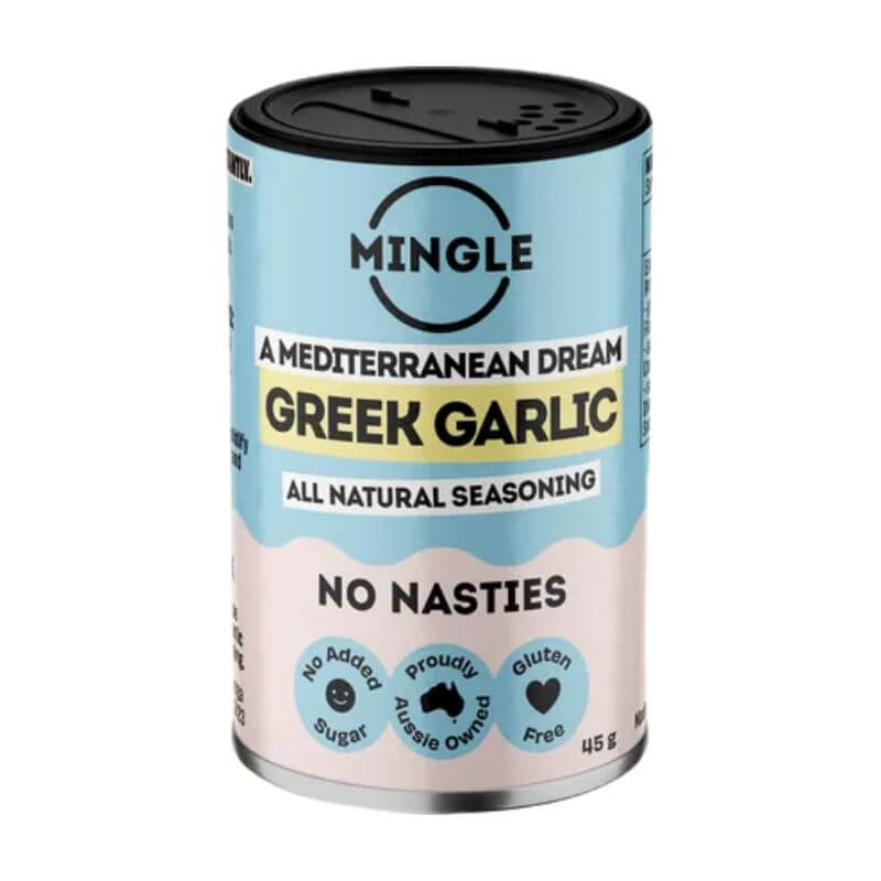 mingle's greek garlic seasoning shaker