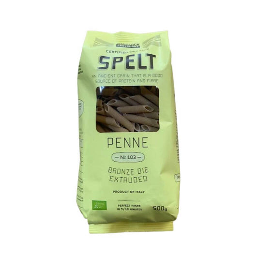 a packet of the stock merchant certified organic spelt penne pasta