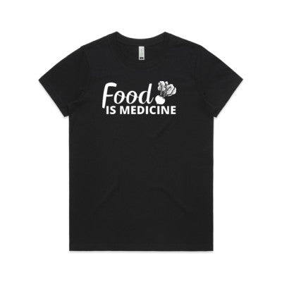 Food Is Medicine Shirt Spray Free Farmacy Ladies