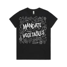 Load image into Gallery viewer, Mandate Vegetales Shirt Ladies Black Spray Free Farmacy
