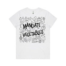 Load image into Gallery viewer, Mandate Vegetales Shirt Ladies White Spray Free Farmacy
