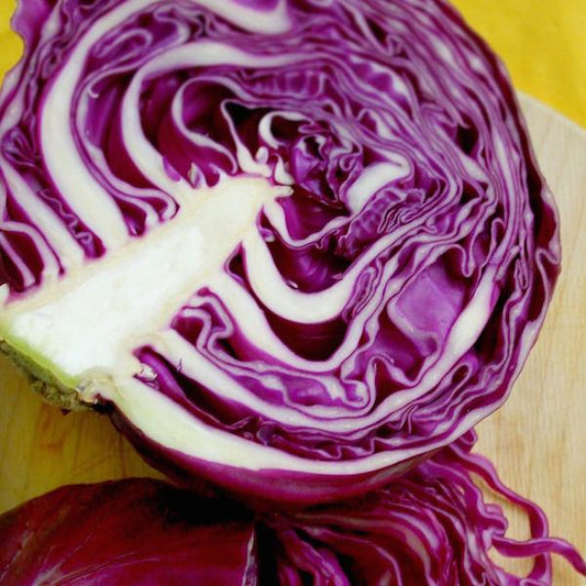 Organic half red cabbage from fruit and vegetables section at Spray Free Farmacy Brisbane